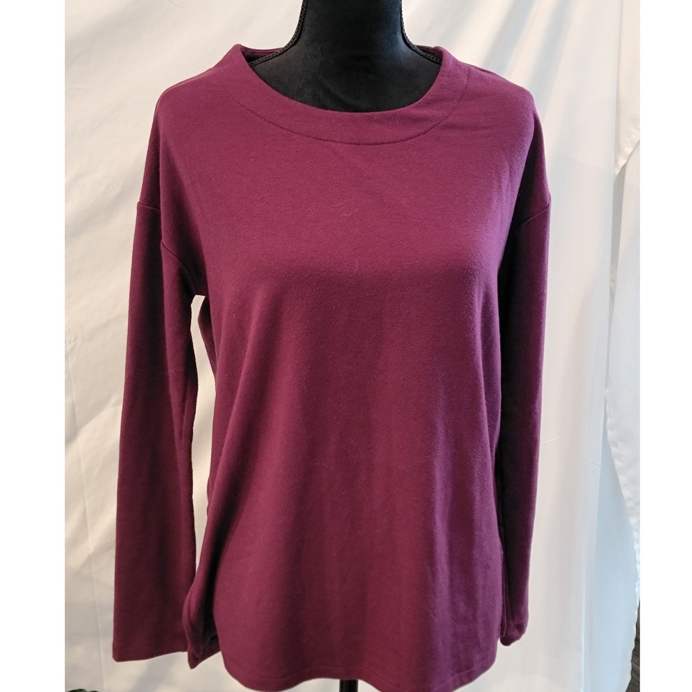 Banana Republic Womens Burgundy Long Sleeve Crew Neck Top Size M